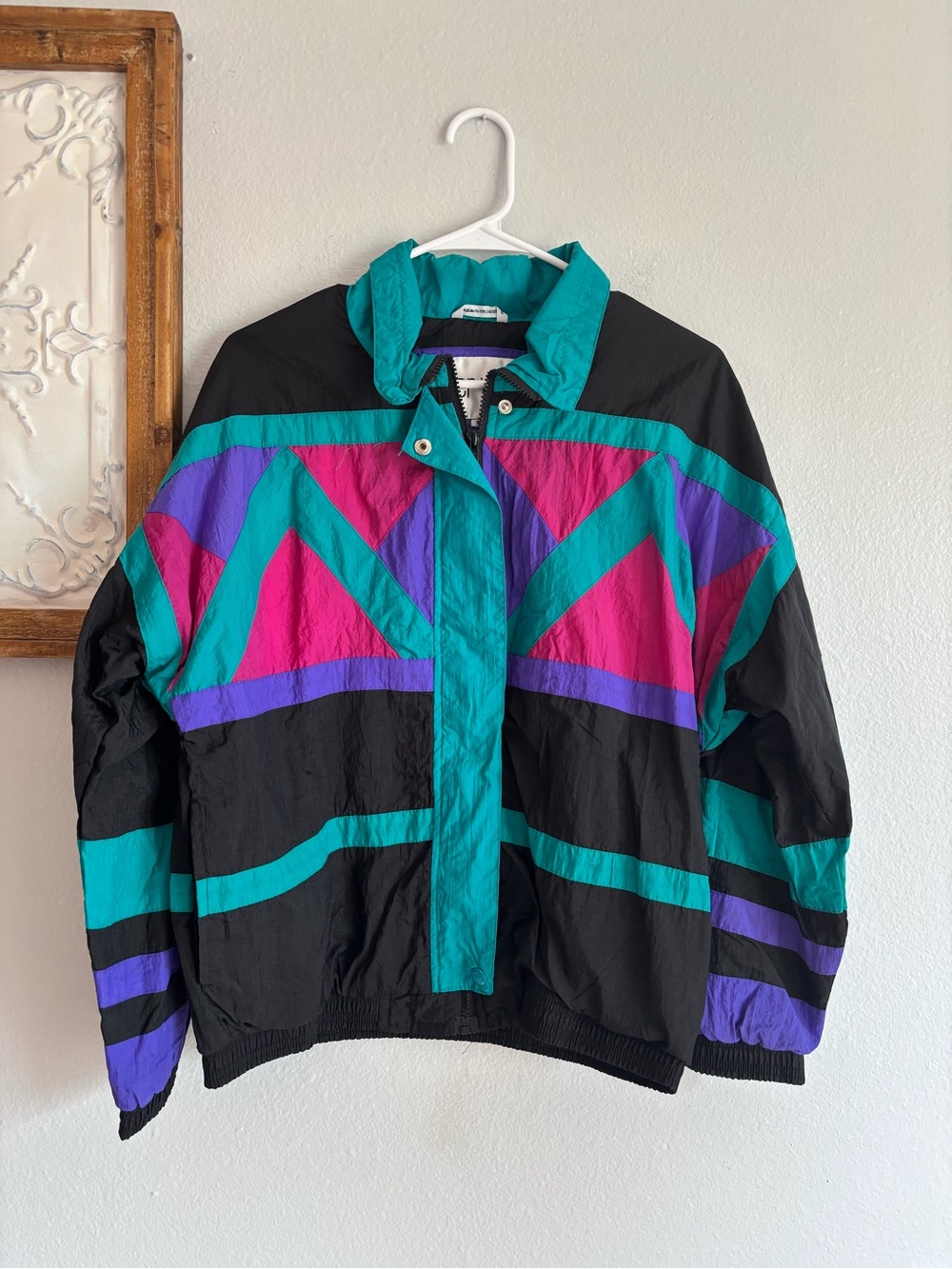 Innerview Vintage 90's Womens Sz small Colorblock Zip Up Windbreaker multicolor